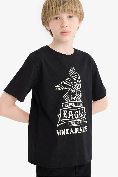 T-shirt imprimé à col rond et manches courtes pour garçon