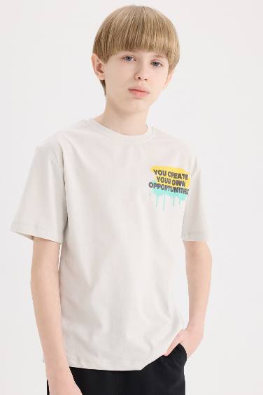 Boy Crew Neck Printed Short Sleeve T-Shirt