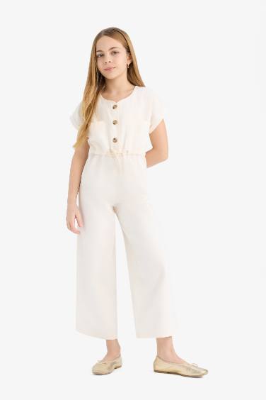 Combinaison en gabardine pour fille