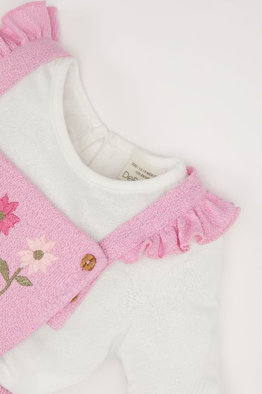 Набор для девочки из 2 предметов: футболка с длинными рукавами и сарафан с бретелями