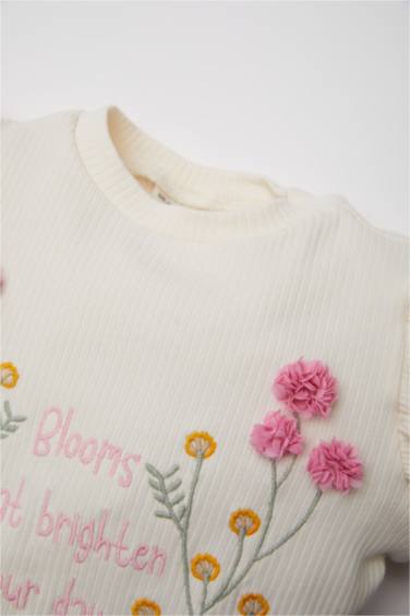 Baby Girl Regular Fit Crew Neck Floral T-Shirt