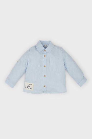 Baby Boy Shirt Collar Jacquard Shirt