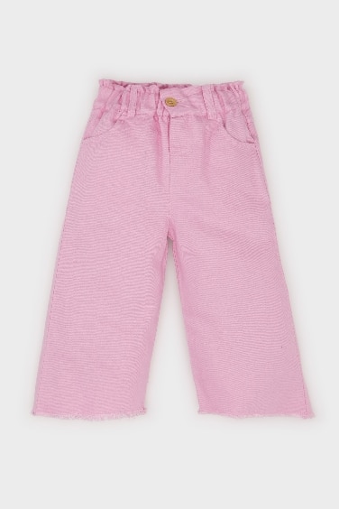 Baby Girl Wide Leg Gabardine Pants