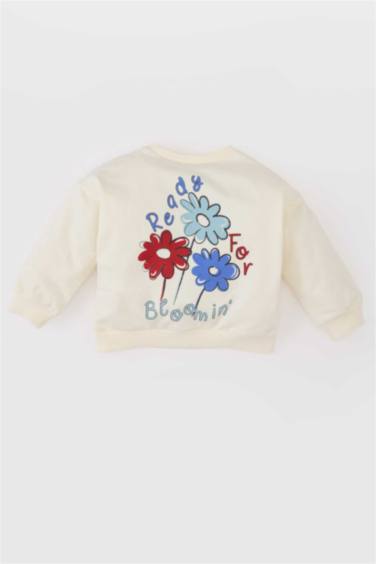 Baby Girl Regular Fit Crew Neck Floral Sweatshirt
