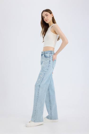 90-шы жылдардағы кең аяқ деним Шалбар