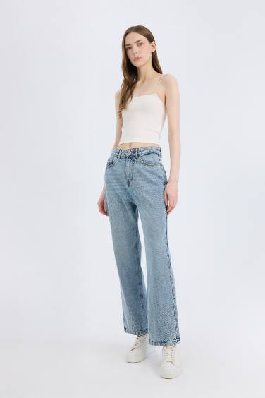 Straight Fit High Waist Ankle Length Jeans