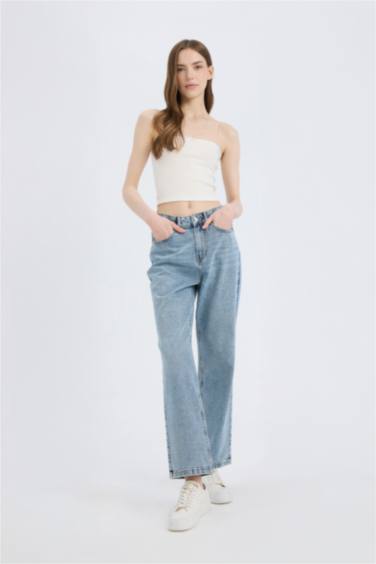 Straight Fit High Waist Ankle Length Jeans