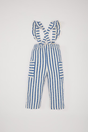 Salopette à motif avec poches pour bébé fille