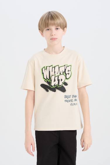 Boy Crew Neck Printed Short Sleeve T-Shirt