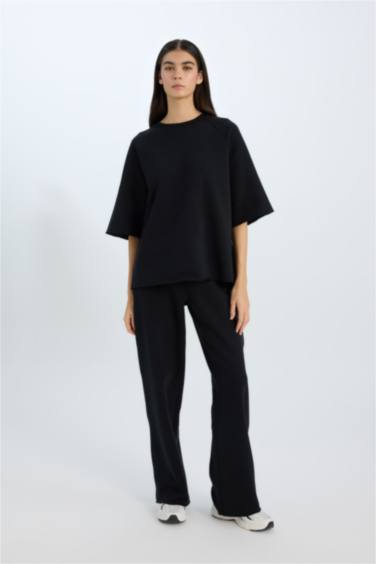 үлкен пішім дөңгелек жаға Свитер