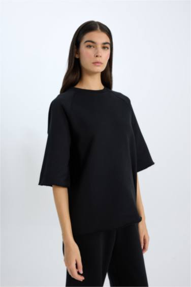 үлкен пішім дөңгелек жаға Свитер