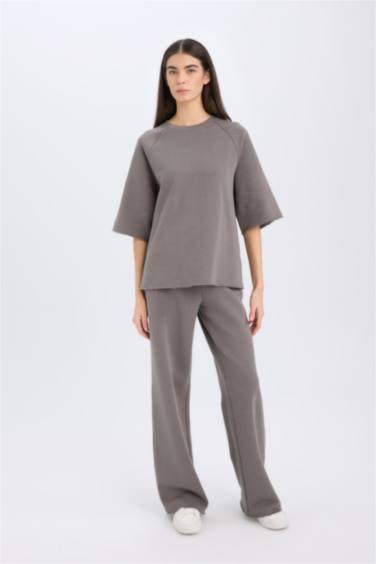 Oversize Fit Crew Neck Casual Sweatshirt