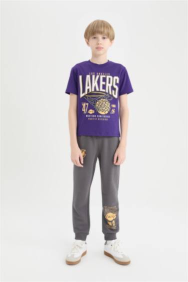 Erkek Çocuk NBA Los Angeles Lakers Beli Lastikli Cepli Eşofman Altı