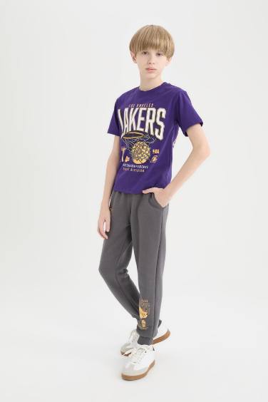 Erkek Çocuk NBA Los Angeles Lakers Beli Lastikli Cepli Eşofman Altı
