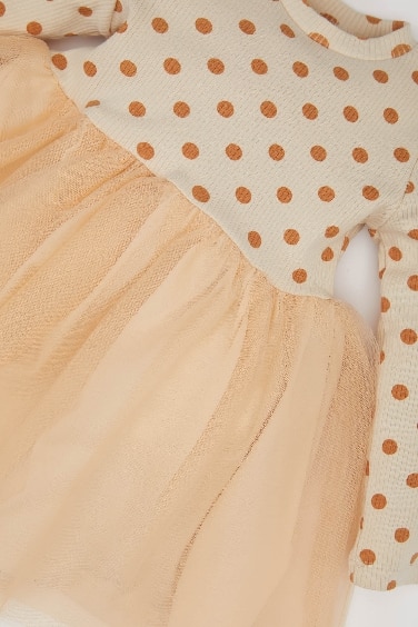 Baby Girl Floral Long Sleeve Tulle Dress