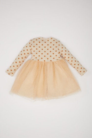 Baby Girl Floral Long Sleeve Tulle Dress