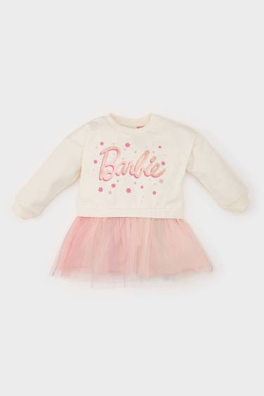 Robe Barbie en tulle à manches longues pour bébé fille