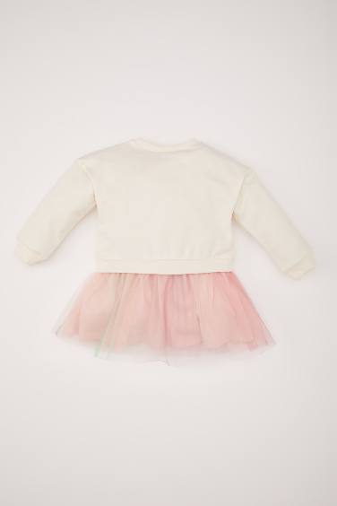 Robe Barbie en tulle à manches longues pour bébé fille