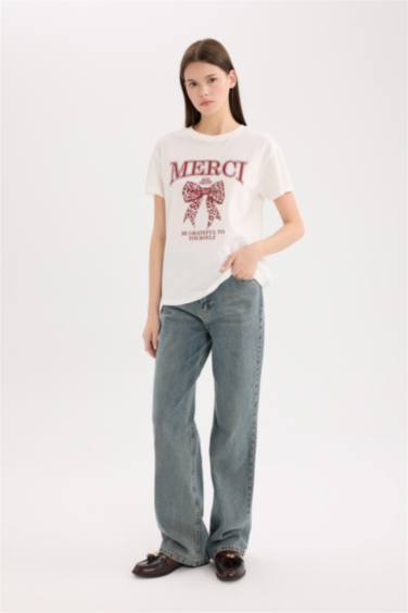 T-shirt imprimé à col rond Coupe régulière