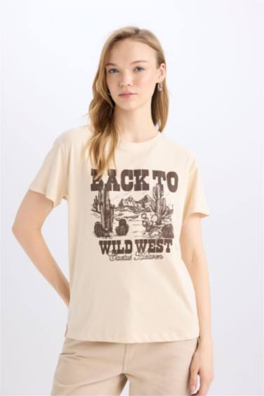 Regular Fit Crew Neck Printed T-Shirt