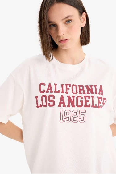 تيشيرت نص ردن اوفر سايز بياخة مستديرة