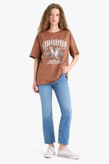 Oversize Fit Crew Neck Basic Short Sleeve T-Shirt