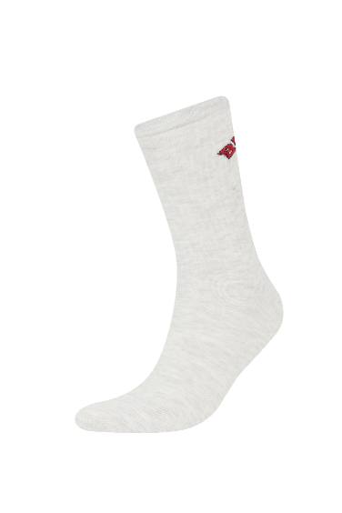 Erkek Rahat Lastikli 3'lü Pamuklu Uzun Çorap