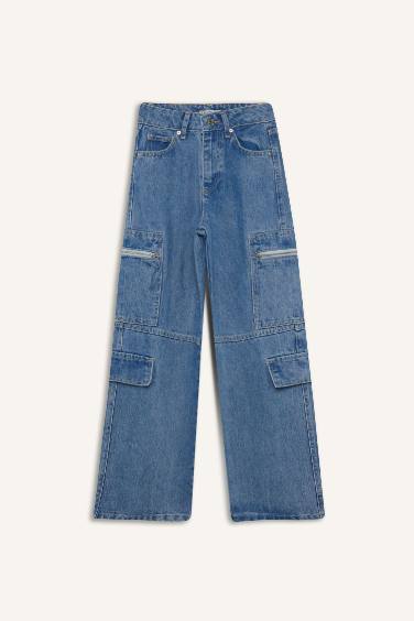 Girl Wide Leg Cargo Jeans