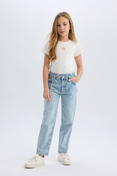 Girl Paperbag Skinny Leg Jeans