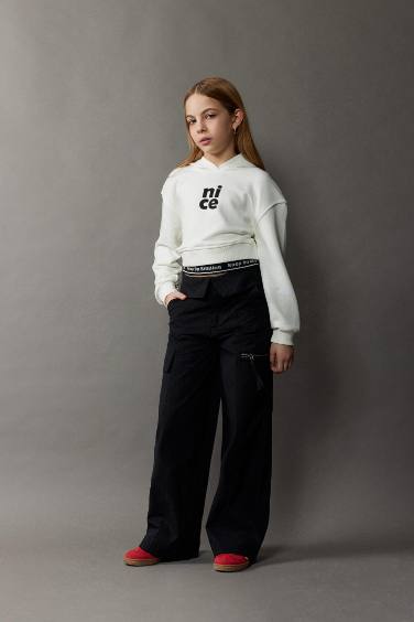 Kız Çocuk Wide Leg Kargo Geniş Paça Pamuklu Pantolon