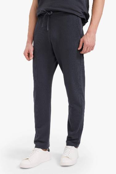 Regular Fit Tied Waist Straight Leg Sweatpants