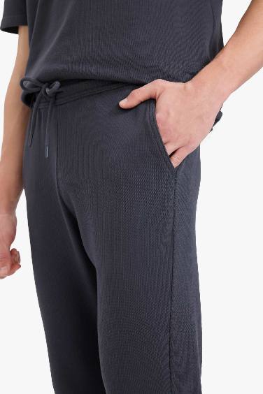 Regular Fit Tied Waist Straight Leg Sweatpants