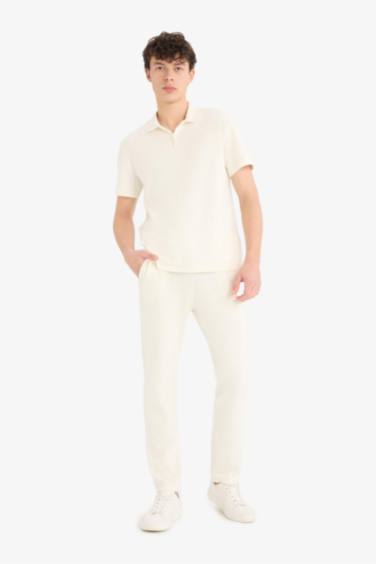 Regular Fit Tied Waist Straight Leg Sweatpants