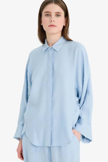 Relax Fit Linen Blend Long Sleeve Tunic