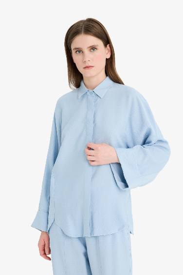 Relax Fit Linen Blend Long Sleeve Tunic