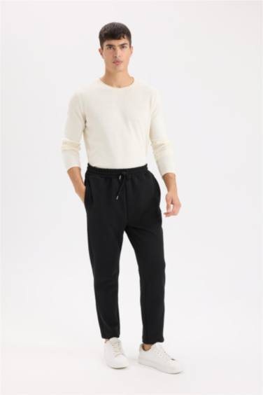 بنطلون سويت بانتس اسود رياضي تويل سليم فيت