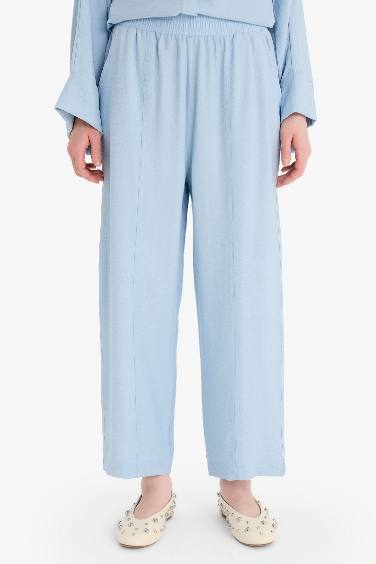 Harem Keten Karışımlı Geniş Paça Pantolon