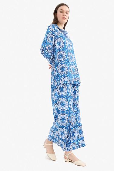 Pantalon en viscose imprimé à jambes larges