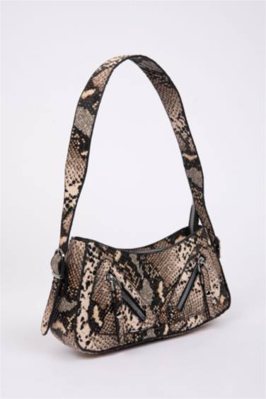 Женская сумка с эффектом змеиной кожи