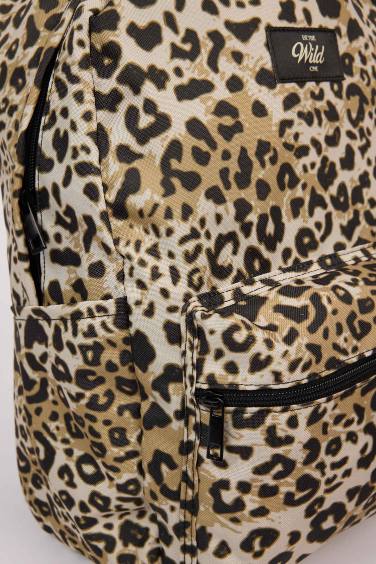Kadın Leopar Desenli Sırt Çantası