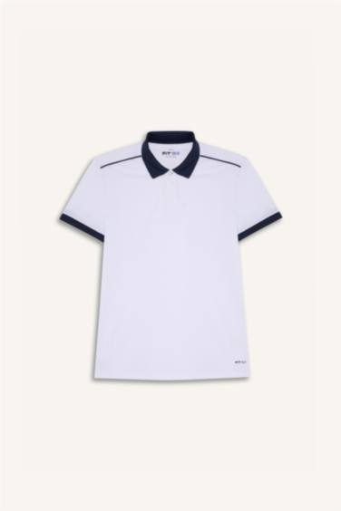 DeFactoFit Slim Fit Dar Kesim Polo Yaka Sporcu Kısa Kollu Pike Tişört