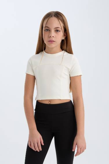 تيشيرت نص كم سليم فيت برقبة مستديرة