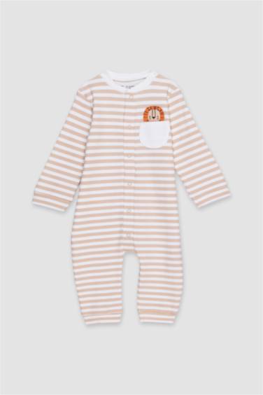 Baby Boy Newborn Striped Ribbed Camisole Jumpsuit