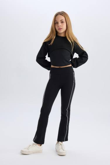 Длинные леггинсы для девочек с эластичным поясом