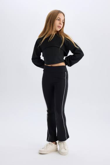 Длинные леггинсы для девочек с эластичным поясом