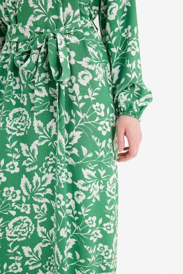 Regular Fit Crew Neck Printed Dress