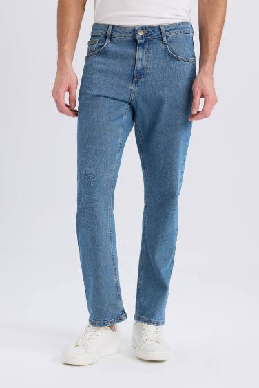 Diago Comfort Fit Yüksek Bel Geniş Paça Düz Paça Jean Pantolon