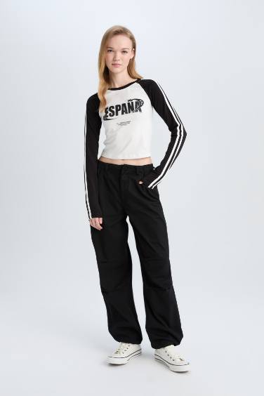 Coool Fitted Fitilli Kaşkorse Uzun Kollu Tişört