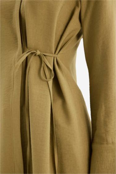 Chemise longue à col chemise et manches longues Coupe régulière