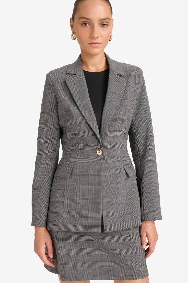 Regular Fit Düğmeli Blazer Ceket